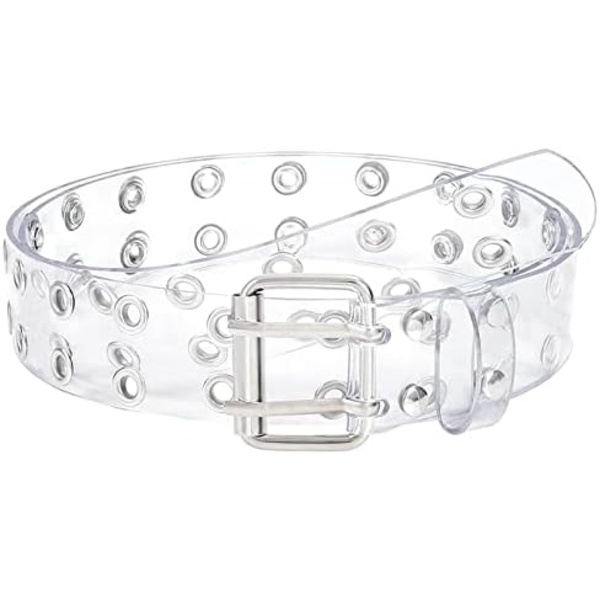 Fashion PVC Bred Transparent Klar Jelly Bælte med Fancy Spænde til Kvinder og Piger