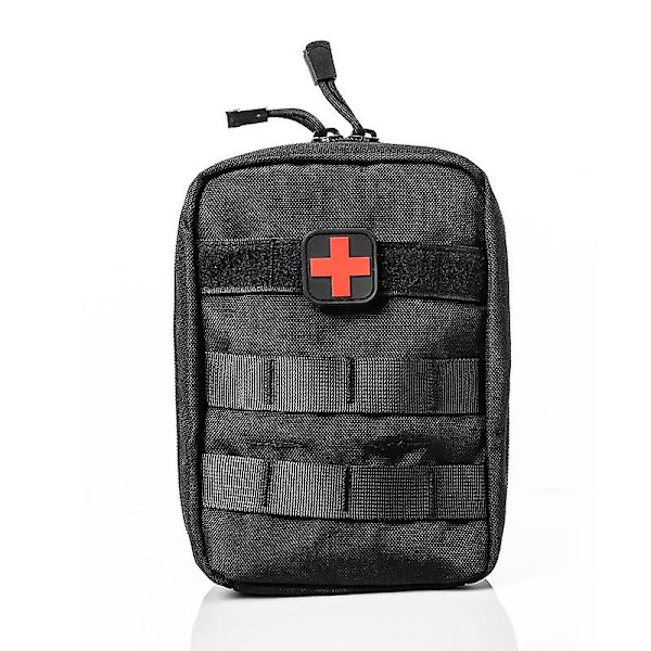 Medicinsk midjeväska Första hjälpen-kit Väska Överlevnadspaket Kompakt Militär Utility Utomhus Nödläge (tom) Svart