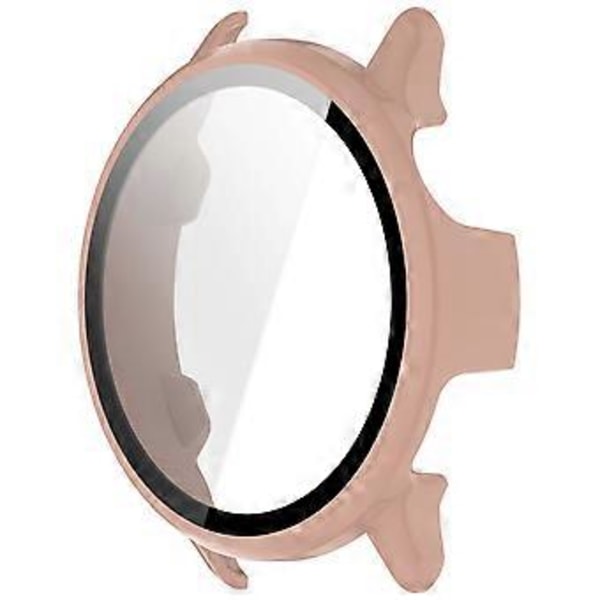 För Garmin Vivoactive 6 Klockfodral PC Ram Skydd med Härdat Glas Skärmskydd (Rosa)