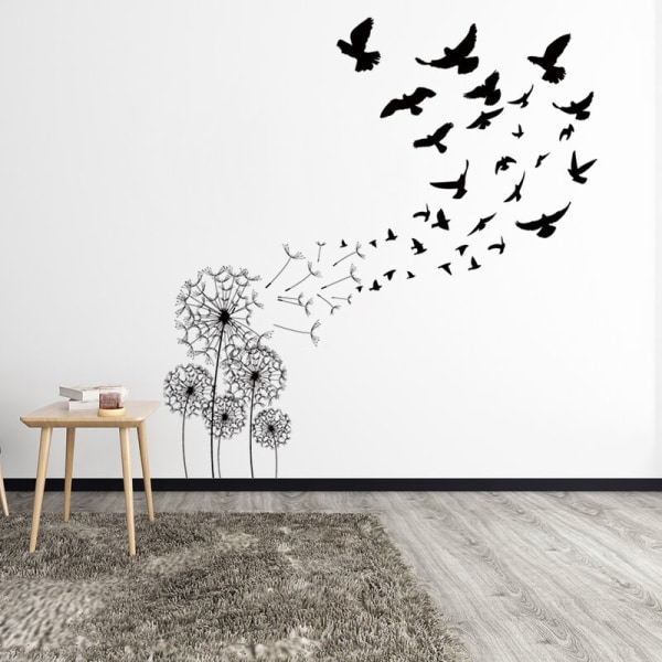 3st Maskros Fåglar Creative Wall Stickers Personality Living Ro