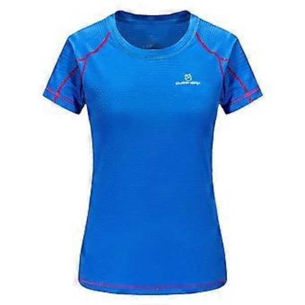 Queshark Naisten Nopeasti Kuivuva Lyhythihainen Urheilu Juoksu T-paita Hengittävä Slim Toppi Yoga T-paidat Fitness Kuntosali Treenauspaidat (2XL violetti)