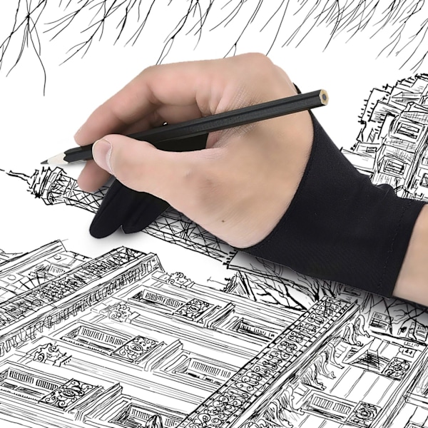 Sett med 1 tegnehanske for lysboks, grafikktablett, tegning