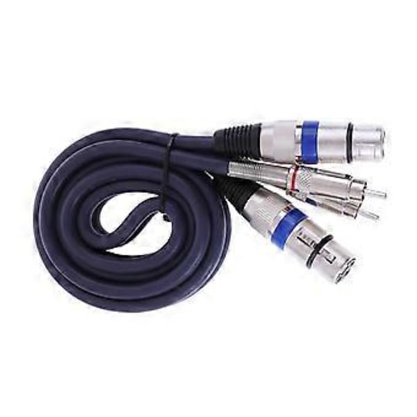 Dobbelt hun XLR til han RCA kabel ledning 2 XLR til 2 RCA stik lydkabel (1M)