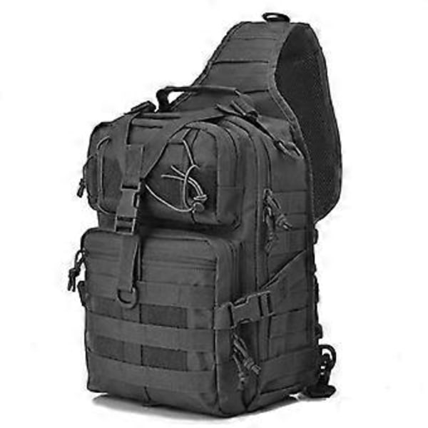 Tactical Backpack Pack Military Sling Backpack Army Molle Waterproof EDC Rucksack Bag for Outdoor Hiking Camping Hunting( Black)