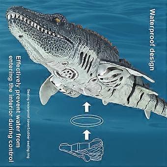 Fjernstyret Mosasaurus Vandlegetøj RC Dinosaur Simulation Dino Lys Spray ( )