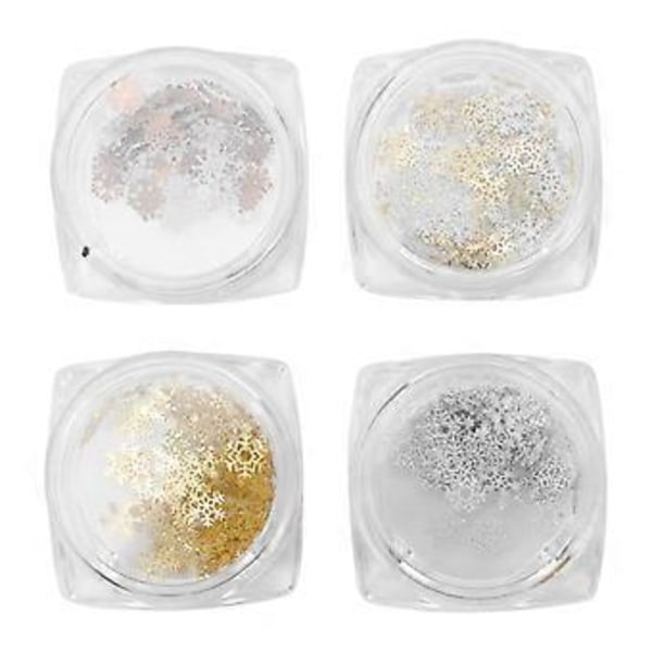 4 Ask Julnagelklistermärken Julnageldekor Metall Nagelkonst Dekor (Som Visat)