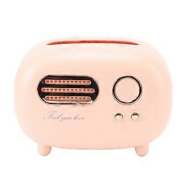 Retro Radio Formet Vevboks Vintage Radio Vevboks for Bad, Stue, Soverom, Nattbord, Skrivebord, Bord (Rosa)