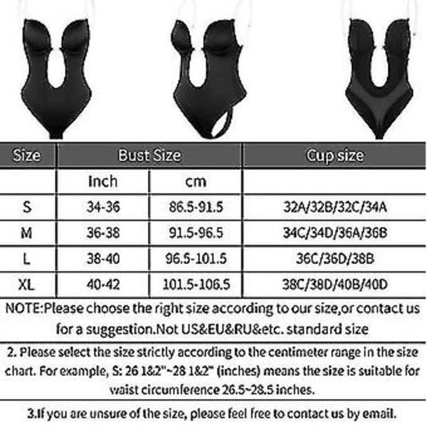Rygglös Shapewear för Kvinnor Djup V-ringad Kroppsformare För Klänning med Låg Rygg (L hudfärg)