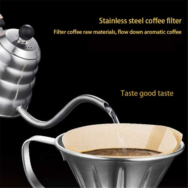 Rostfritt Stål Kaffe Filterhållare Återanvändbart Kaffe Filter Dropp