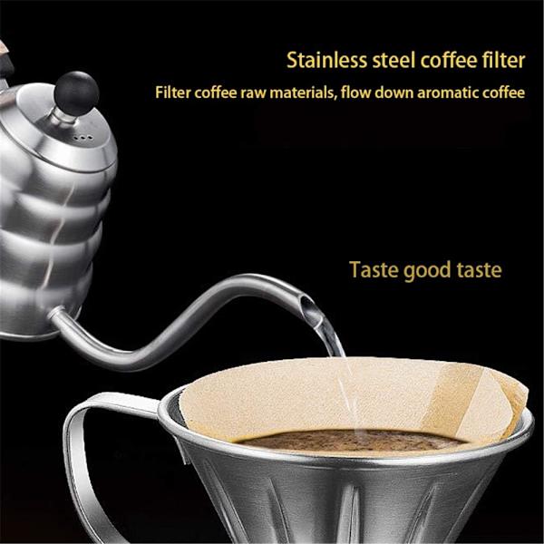 Rustfrit Stål Kaffe Filterholder Genanvendelig Kaffe Filter Dryp