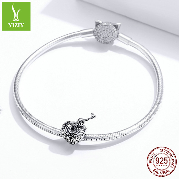 925 Sterling Sølv Charm Lås Og Nøgle