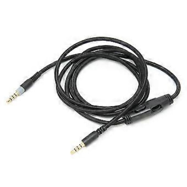 Hodetelefonkabel 3,5 mm hann til hann lydkabel med volumkontroll for HyperX Cloud( )