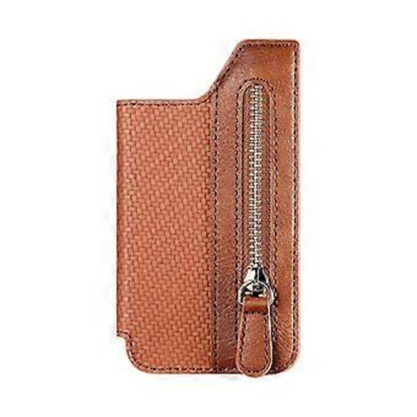 Kreditkortholder til Telefon Smartphone Universal Bærbar Pung Wallet Case (Brun)