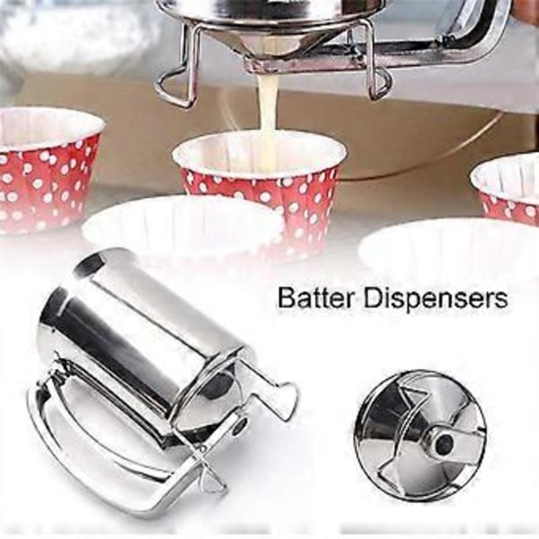 Meldispenser, Melrøredispenser Rustfritt Stål Bakeverktøy Røre Mikser Røre Trakt for Hjemmekjøkken Baking