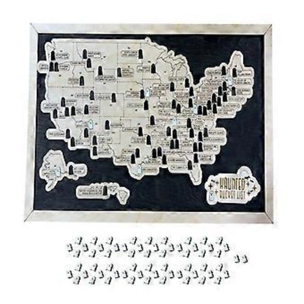 Spøgelseskort - 2024 Ny Spøgelseshus Dekoration Bucket List Kort Halloween Dekoration (S Sort)