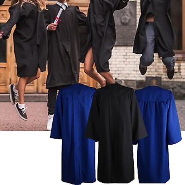 Fianao Dimitterhue & Kåbe Ensfarvet Lynlås Unisex Mat Løstsiddende Bachelorhue Kåbe til Voksen (XL Sort)