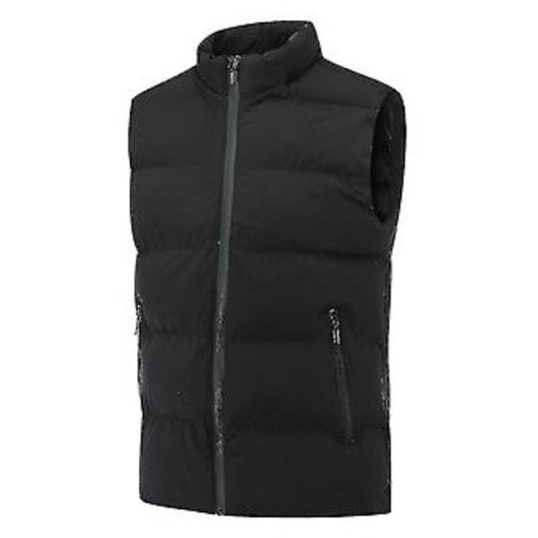 Mäns Lättvikts Vikbar Dunväst Quiltad Slank Puffer Väst (S Svart)