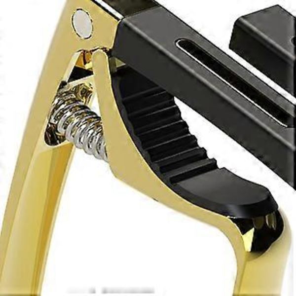 Gitarrinstrument Stämklämma Gitarrtillbehör Universal för Akustisk Klassisk (Guld)