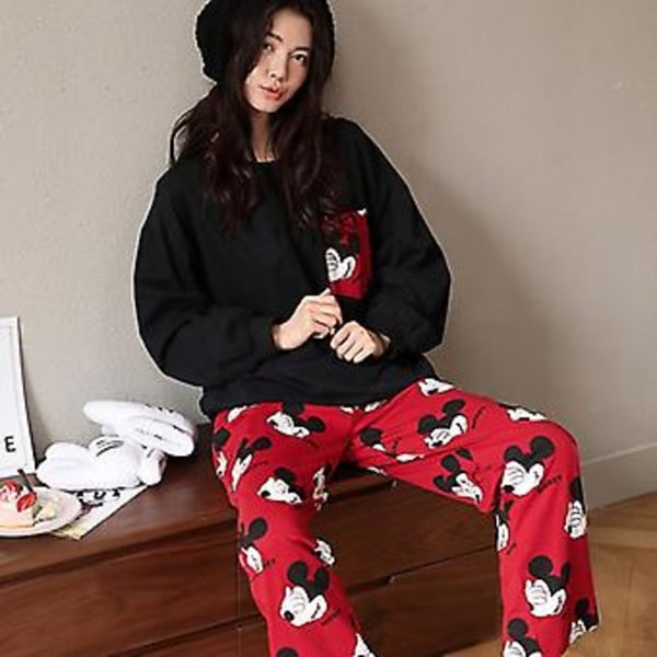 Joulupyjamat, perheen yhteen sopivat pyjamat, pyjamasarja, syksy, pitkähihainen, piirretty Snoopy -pyjama naisille, 5XL, 100-105kg, 02