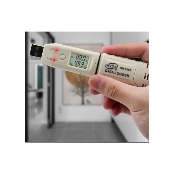 Temperatur- och luftfuktighetsmätare upptäcker kylkedjans temperatur och luftfuktighet och visar register med larm