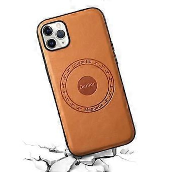DENIOR Magnetiskt Skal för iPhone 11 Pro Max, PU Läderbelagd PC+TPU Telefonskal()