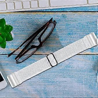 Flätat Nylon Solo Loop Klockarmband Justerbart Elastiskt Armband Ersättning Kompatibelt För Fitbit Charge 2 (Vit)