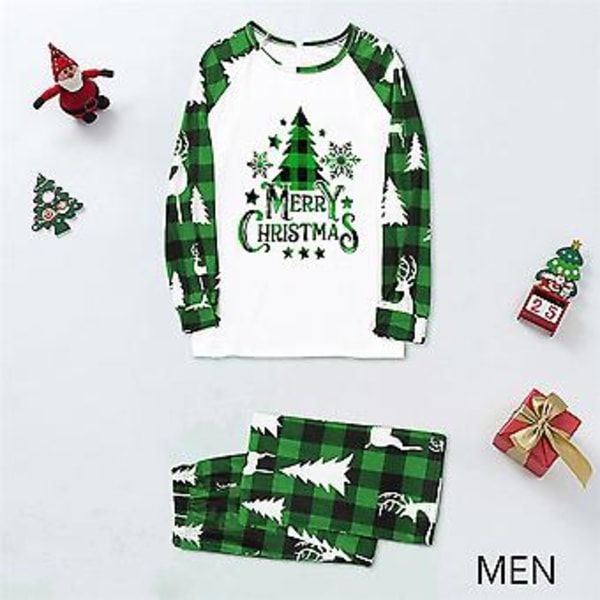Jouluperheen Matchuavat Pyjamat Isä Äiti Tytär Poika Loma Yöasu Uniasu Pjs Set Pajamat (L Isä)