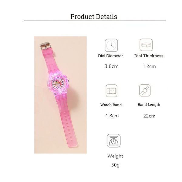 Barnklocka, Rosa Ros Luminous Klocka, Vattentät Armbandsur för Barn