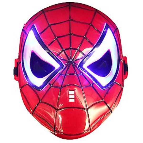 Trendikäs Led-valaistu Spiderman-naamio lapsille, pojille ja tytöille, karnevaaliasu, supersankari, Spider-Man-naamiot, lahjat (punainen)