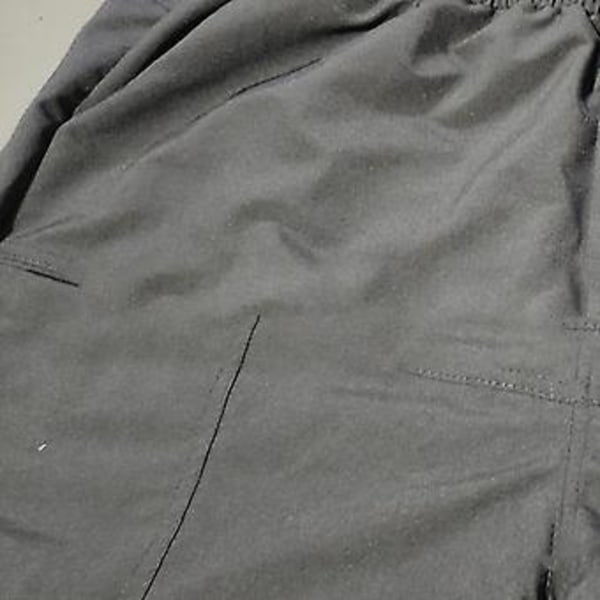 Män Byxor Elastisk Midja Flera Fickor Brev Broderi Ankel Längd Daglig Användning Solid Färg Slim Fit Is Silke Män Pencil Byxor Män Kläder (38 Grå)