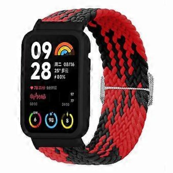 Typ H För Xiaomi Smart Band 8 Pro Klockarmband Flätad Nylonrem med Klockfodral (Stil H)
