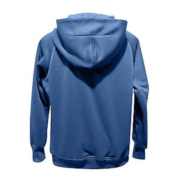 Dragkedja Hoodie för Kvinnor Fleecejackor Tröjor Höstkläder Tröjor Med Fickor Vinter Y2k Kläder XXL Blå