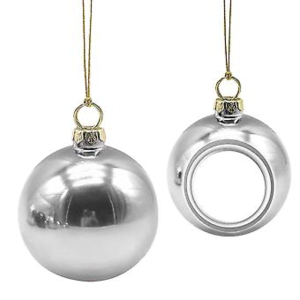 Sublimering Färgglada Julgranskulor Present För Värmeöverföringstryck (1st Silver)