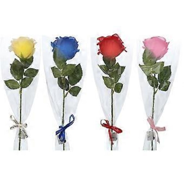 4-Pakning LED Lysende Kunstige Roser, Glødende Blomster Gave til Kone, Kjæreste eller Mor