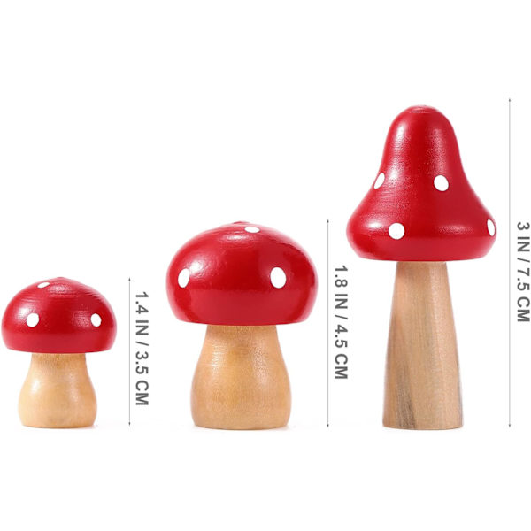 3 stk. Svampe Miniature Figurer Mini Træ Svampe Fe Have