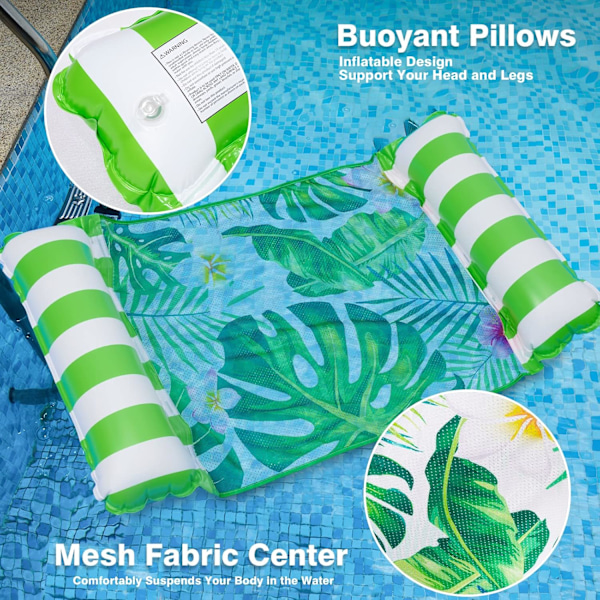 Pool Hammock Set - Set med 2 uppblåsbara poolflottörer för vuxna 4 i