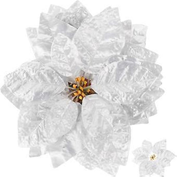28 st Faux Julstjärna Blommor Jul Konstgjorda Blommor Falska Julhantverk Blommor
