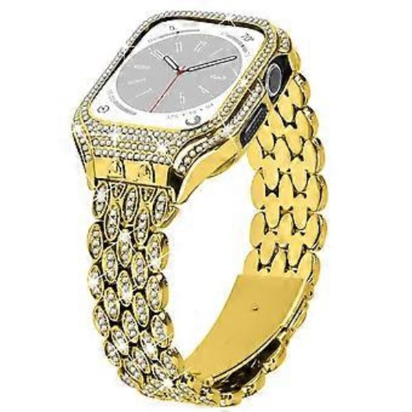 Typ B För Apple Watch Series 6 5 4 SE (2022) SE 40mm Klockarmband Rostfritt Stål Strassdekor (Stil B)