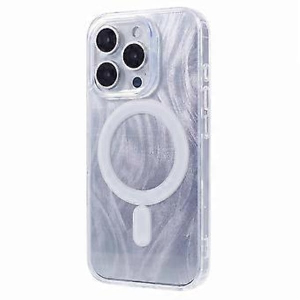 Skal för iPhone 16 Pro Kompatibelt med MagSafe TPU+Akryl Telefonskal med Glitterinlägg (Stil B)