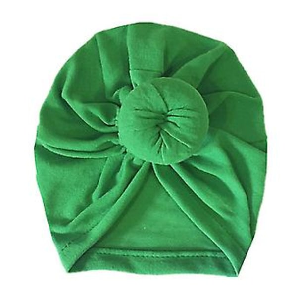 Spädbarns Beanie Turban Hatt Knytkeps Newborn Huvudomslag Barnbarns Hårband (Grön)