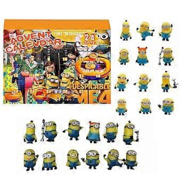 2024 Julekalender Despicable Me Minions Figurlegetøj 24 Dages Nedtælling Overraskelsesgave( )