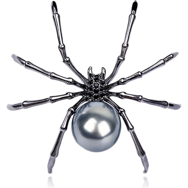 Viktorian tyylinen helmiäisrunko ja Micro Pave Spider Brossi Pins Silver Tone Goth Asusteet Pins reppuille