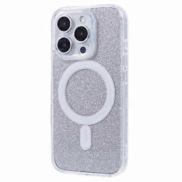 Skal för iPhone 16 Pro Kompatibelt med MagSafe TPU+Akryl Telefonskal med Glitterinlägg (Stil D)