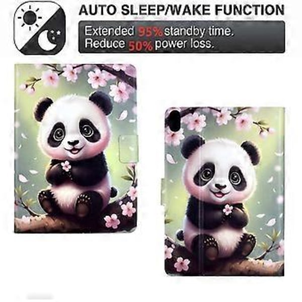 Stativ Etui til iPad/iPad 10.9 Mønsterprintet Tablet Læder Cover med Auto Vågn/Sov (Sakura Panda)