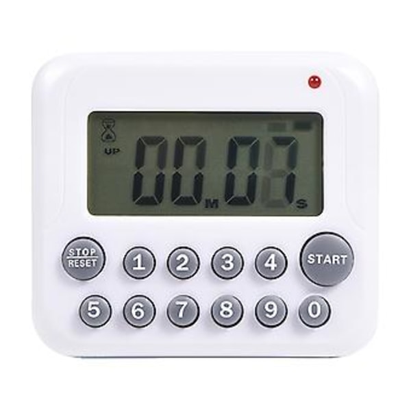 Stor LCD Digital Kökstimer Nedräkningsklocka 99 Minuter Alarm Batteridriven Grå
