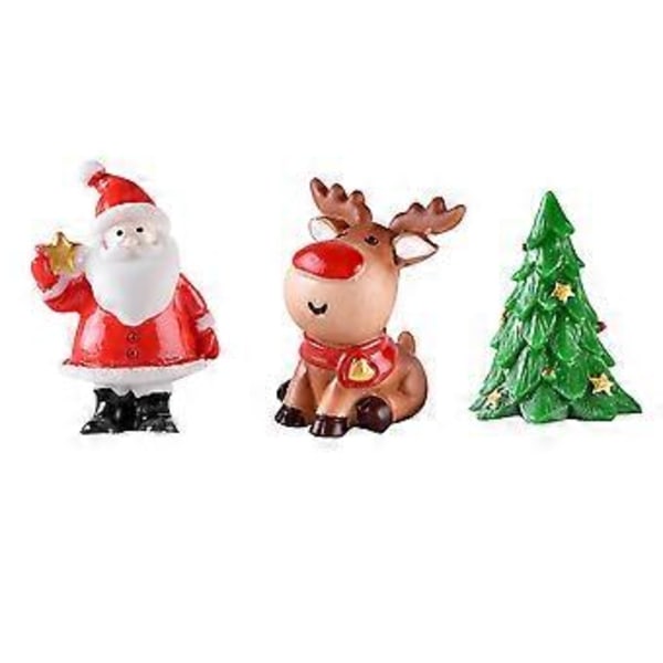 12 st Resin Santa Claus Snögubbe Mikro Snölandskap Ornament Julhantverk Dekoration (Slumpmässig Stil)