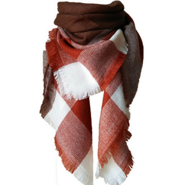 1 st. Brun Sjal Sjal Kvinna Imitation Cashmere Varm Höst Vinter