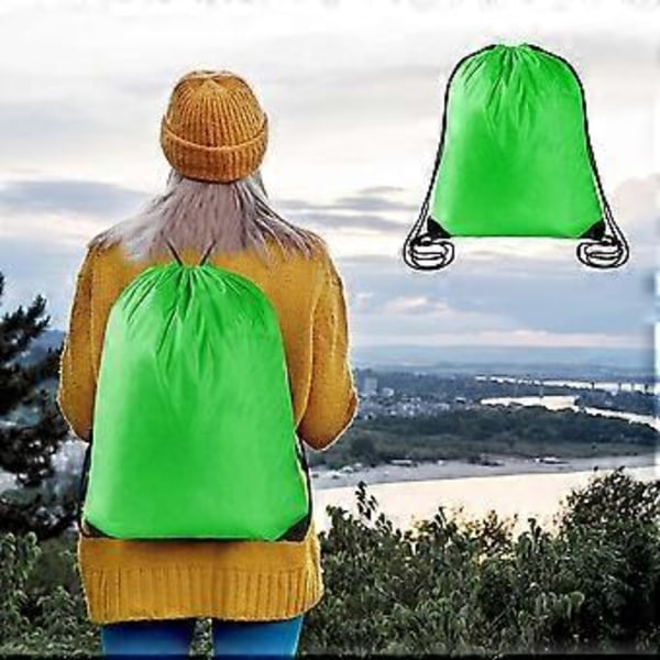 6 stk. snørebager, snøre gymbag, snørebager, snøresekk for sport, treningsstudio, reise, svømming, strand
