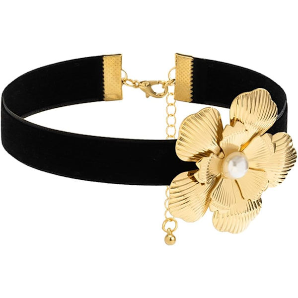 Blomster Choker Halsband Sammet Ros Blommig Choker Y2K Smycken Tillbehör Present till Kvinnor