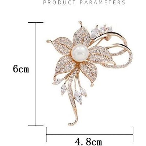 Rhinestone Pearl Flower Brooch Femininity Brooch Art Brooch Flower Brooch Pin Sweater Accessories for Women, Girls, Ladi